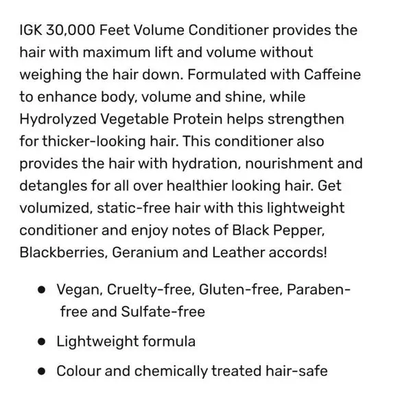 IGK 3000 Feet Volume Conditioner